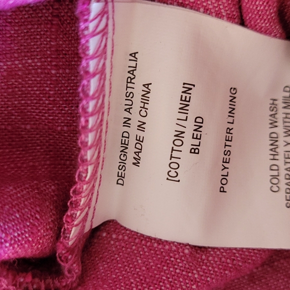 Abel The Label Size L pink linen/cotton v neck shift dress - Picture 8 of 8